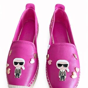 Pink Espadrille Flats with Fashion Icon Design